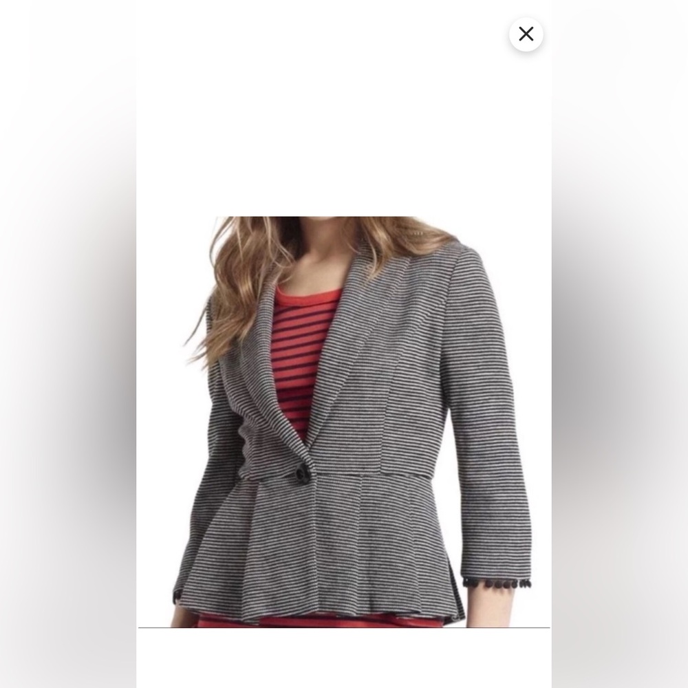 Anthropologie Tabitha Peplum Blazer Jacket Size Medium Business Casual